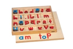 Small Movable Alphabet ? Print, Red + Blue Vowels