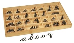 Small Movable Alphabets: Black - Cursive (PQ)