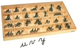 Small Movable Alphabets: Green - Cursive (PQ)