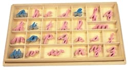 Small Movable Alphabet: Cursive - Pink & Blue (PQ)