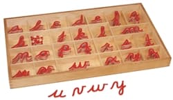 Small Movable Alphabets: Red - Cursive (PQ)