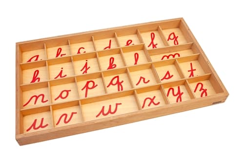 Box ? Small Movable Alphabet, Red Cursive