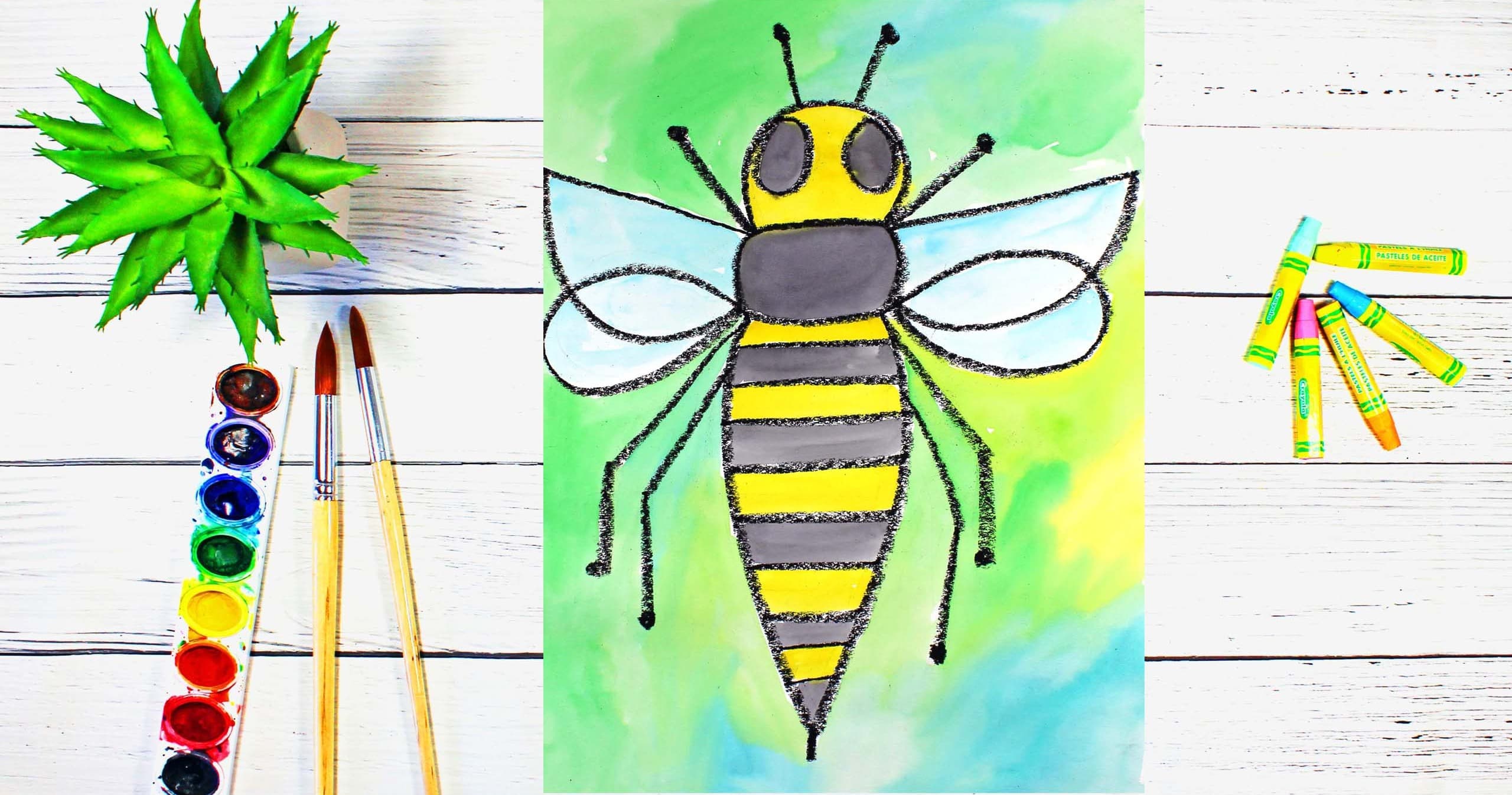 Art Class - Watercolor Spring Bee Art