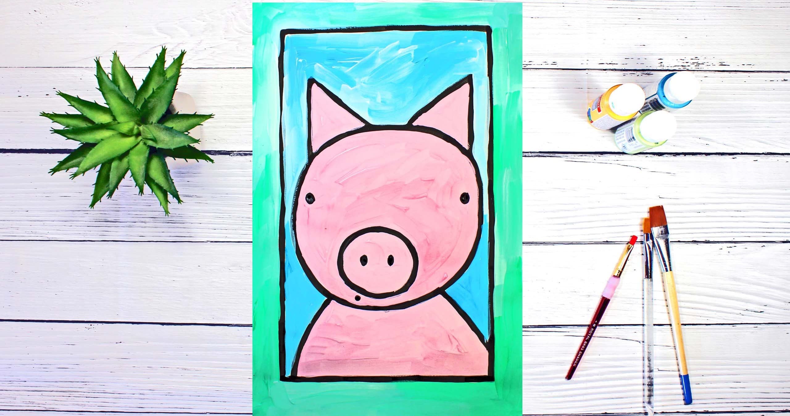 Art Class - Pig Portrait Painting Class