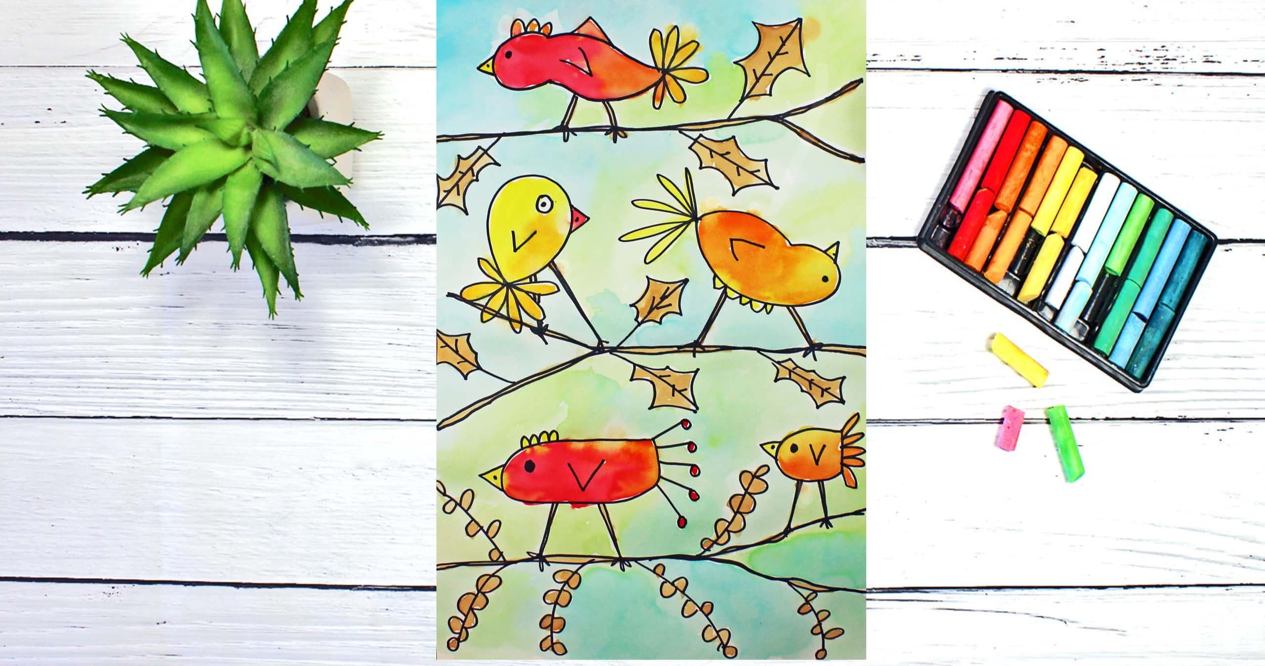 Art Class - Beginner's Fall Bird Art