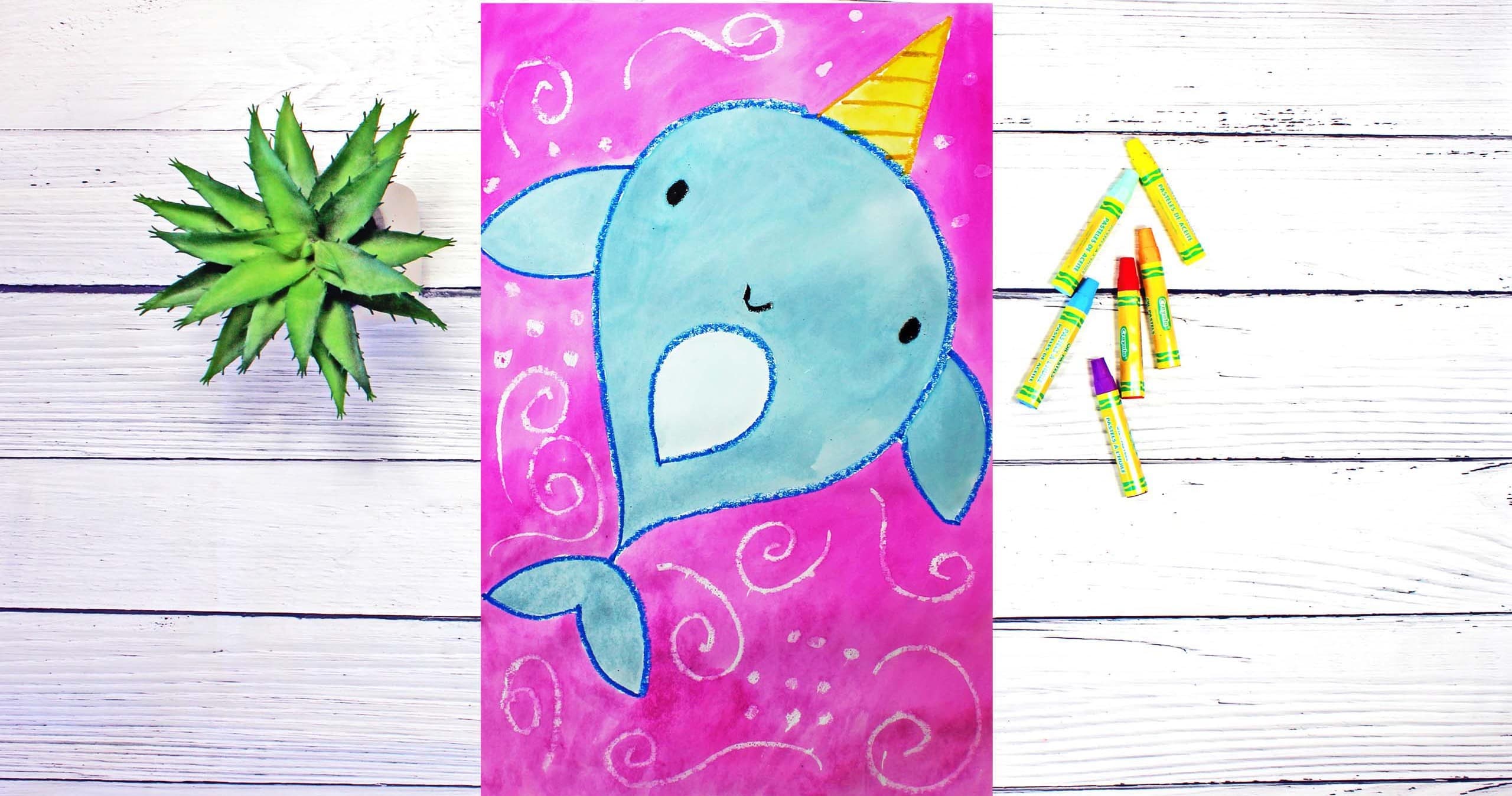 Art Class - Narwhal Watercolor Painting
