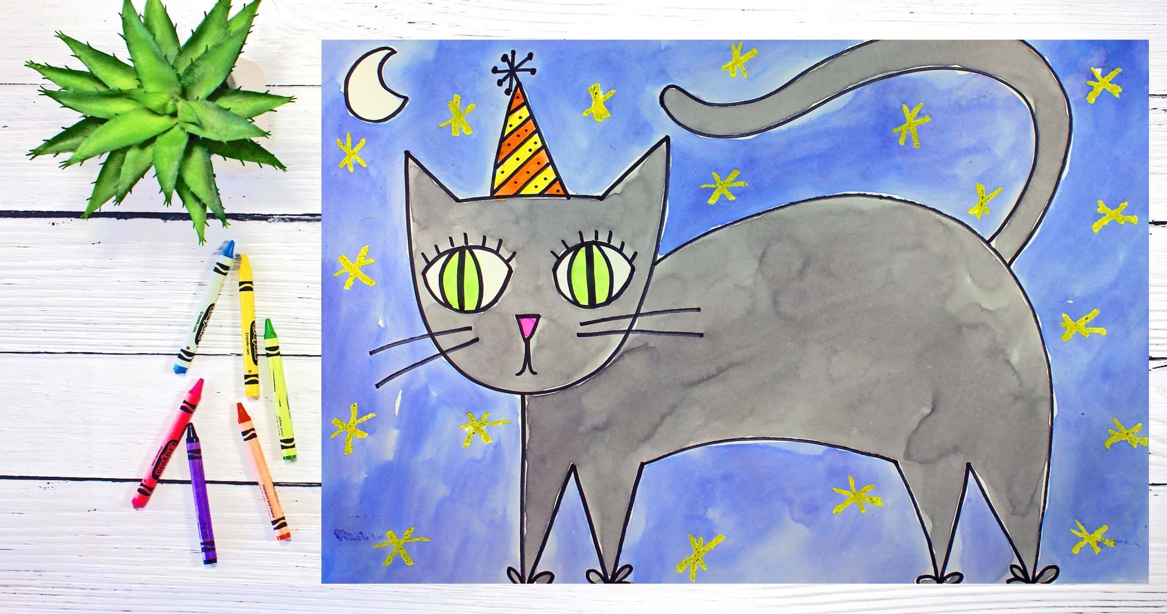 Art Class - Draw & Paint Halloween Cat