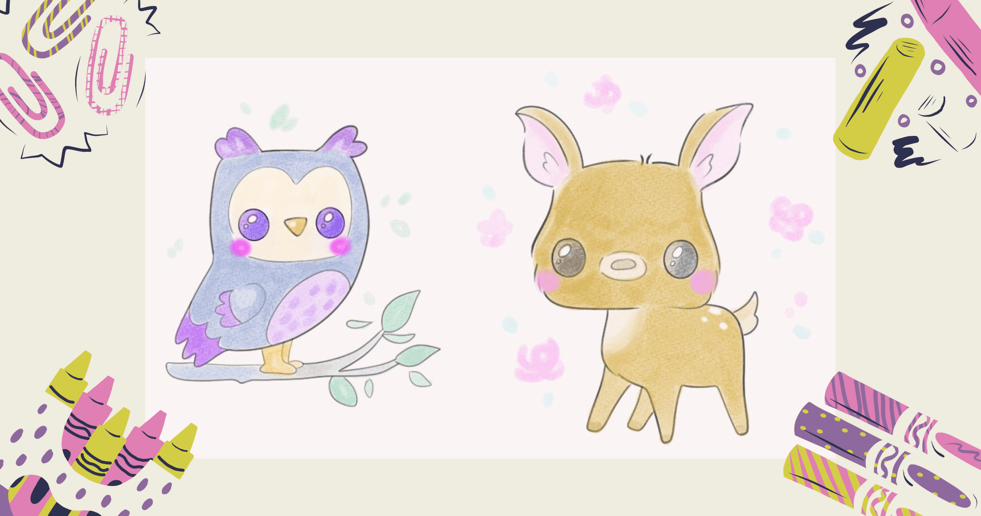 Art Class - Cute Cartoon Animal Drawing