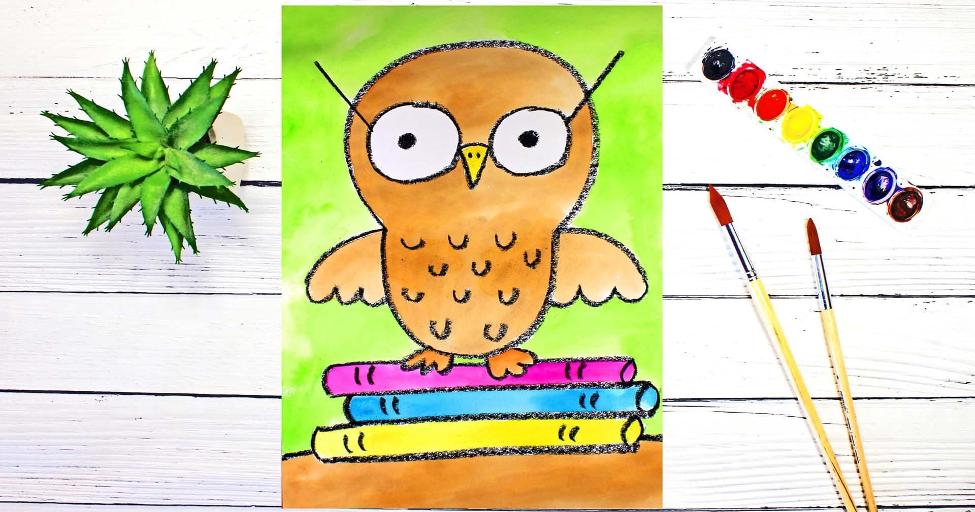 Art Class - Back-to-School Book Owl Art