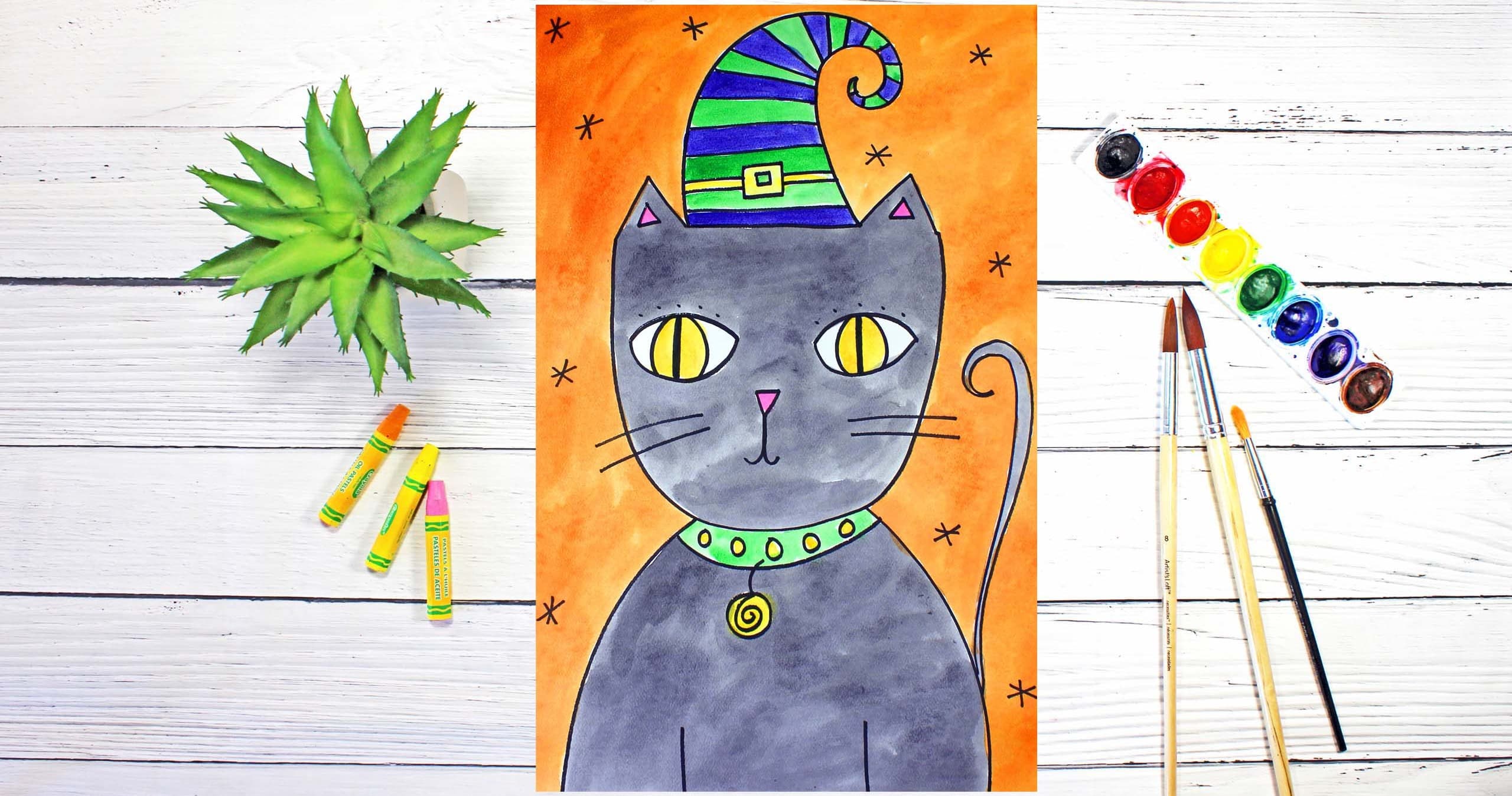 Art Class - Draw & Paint Halloween Cat