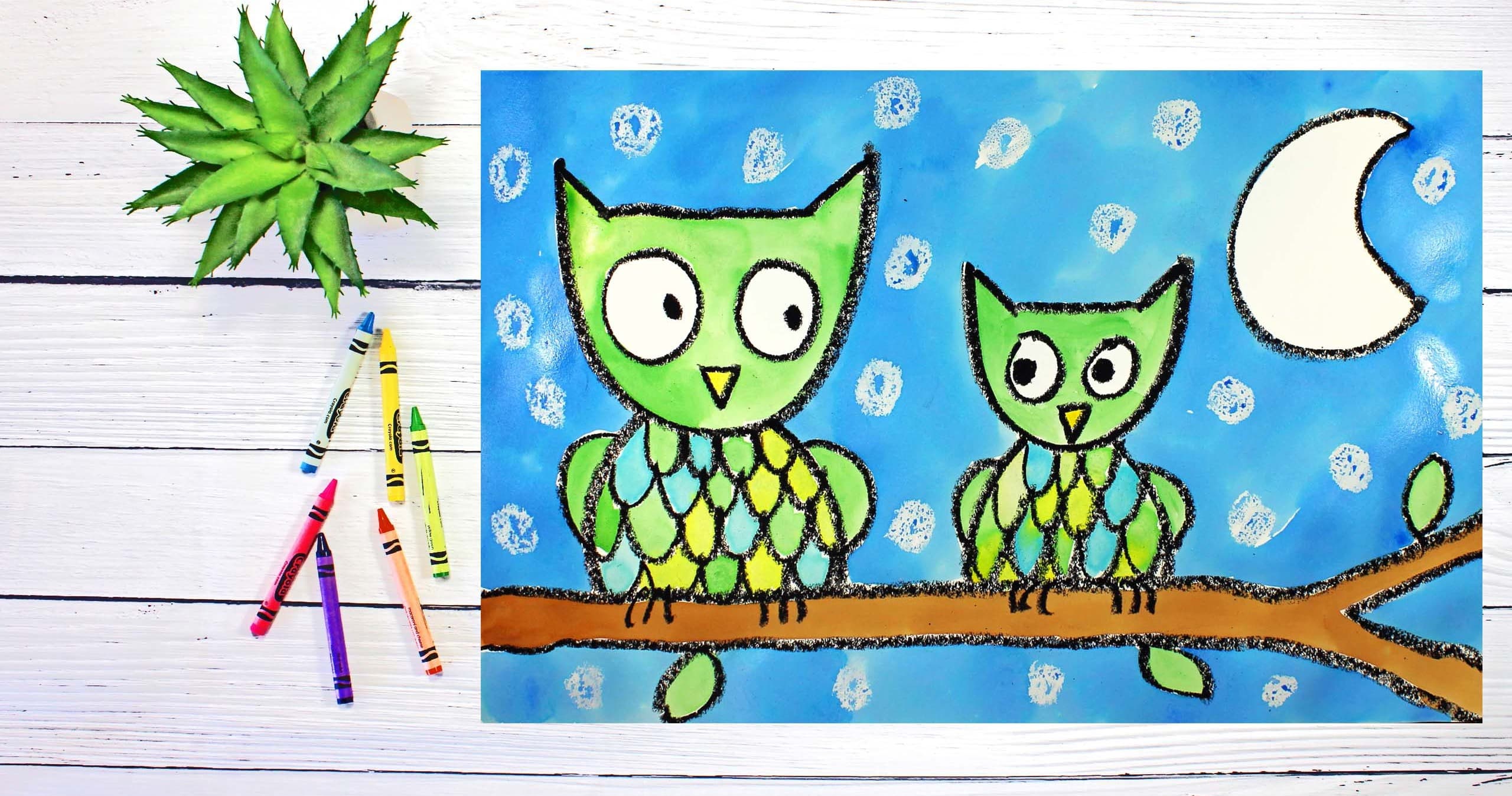 Art Class - Moonlit Night Owl Painting
