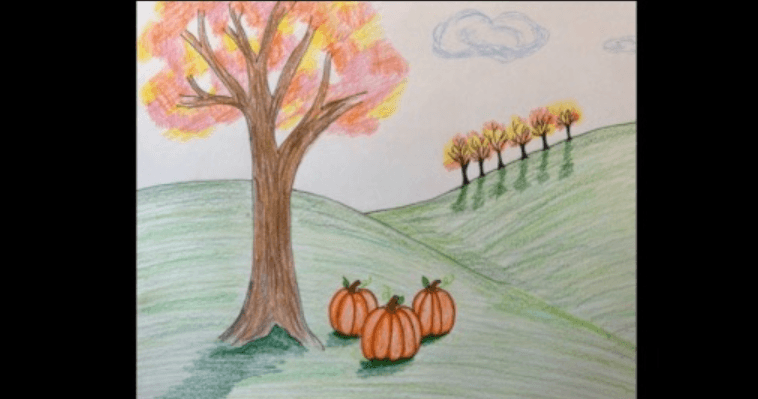 Art Class - Fall Landscape Drawing
