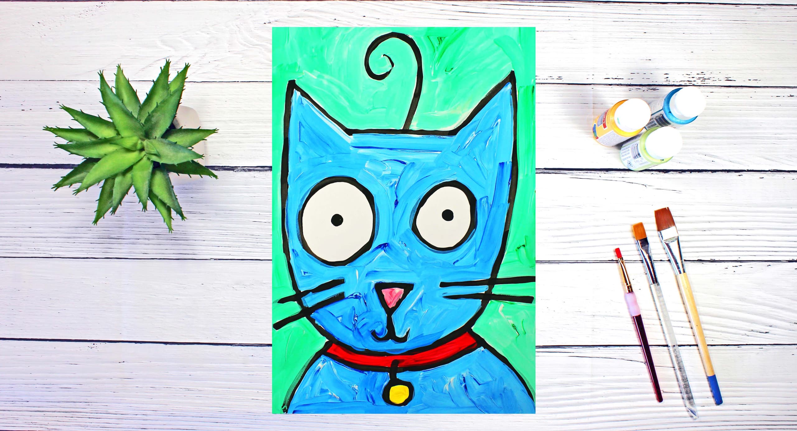 Art Class - Cartoon Kitty Cat Painting