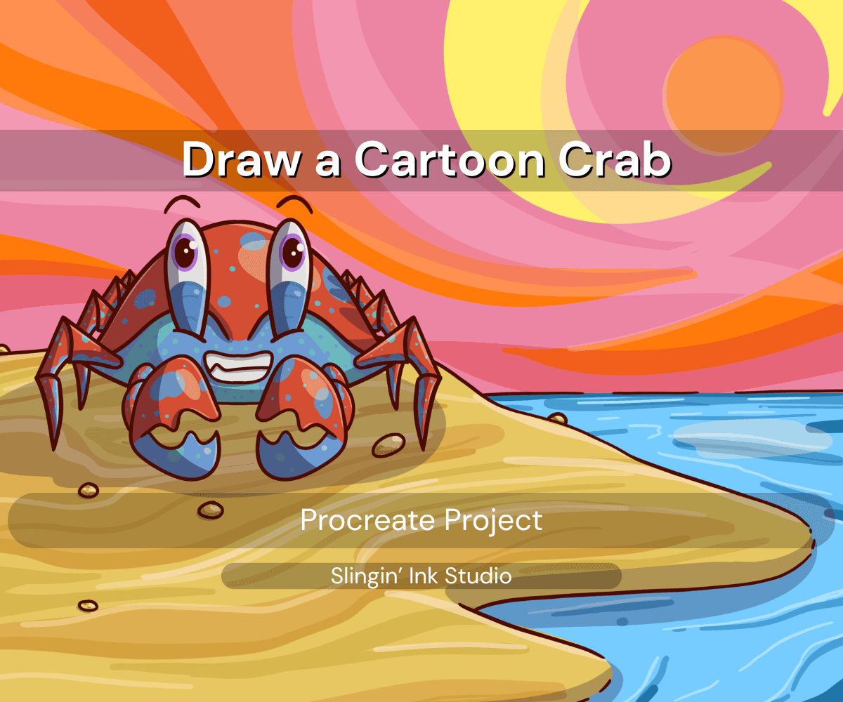 Art Class - Cheerful Cartoon Crab in Pro