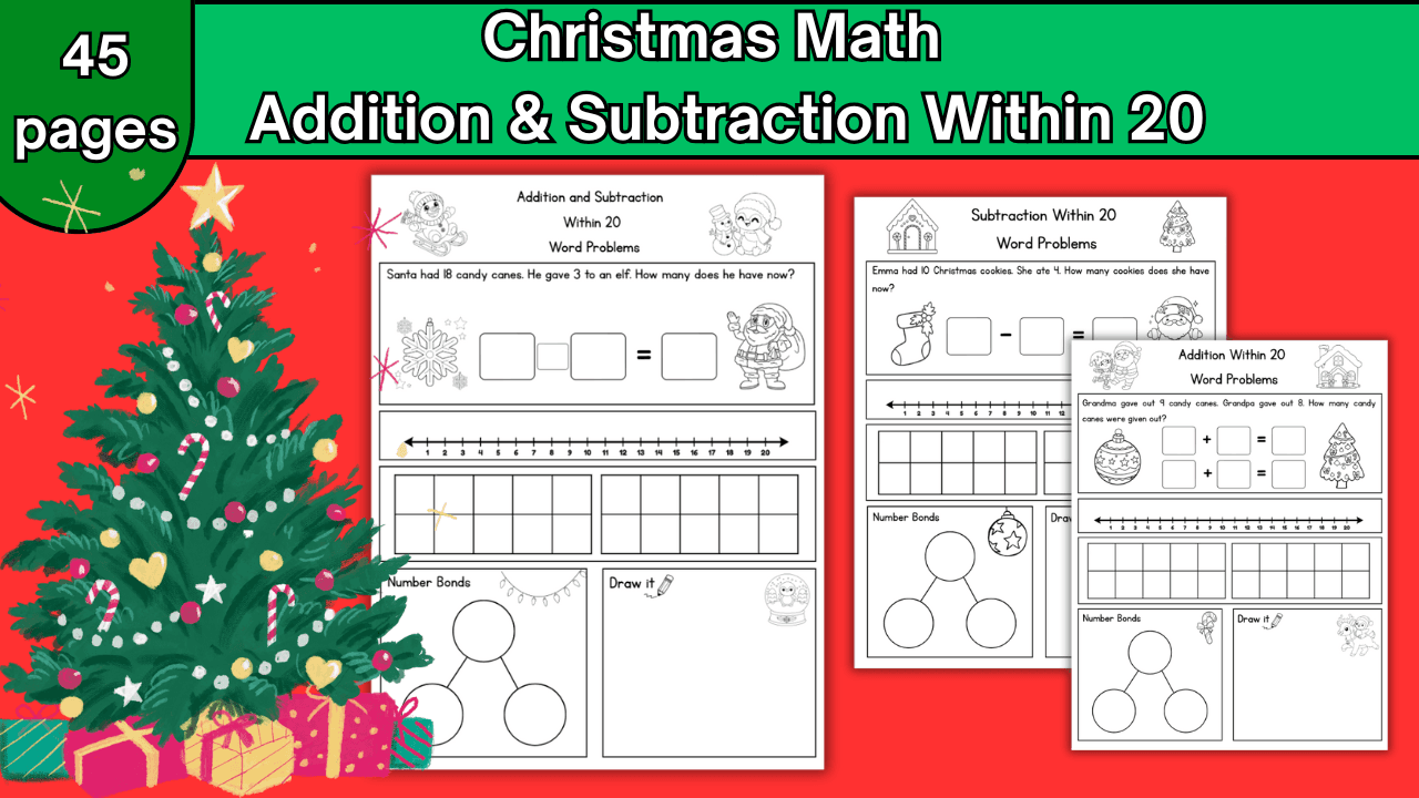 Math Class - Christmas Math +/- to 20