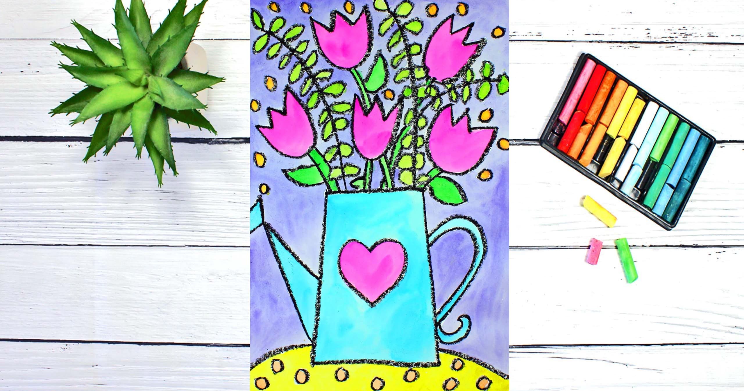 Art Class - Draw & Watercolor Tulips