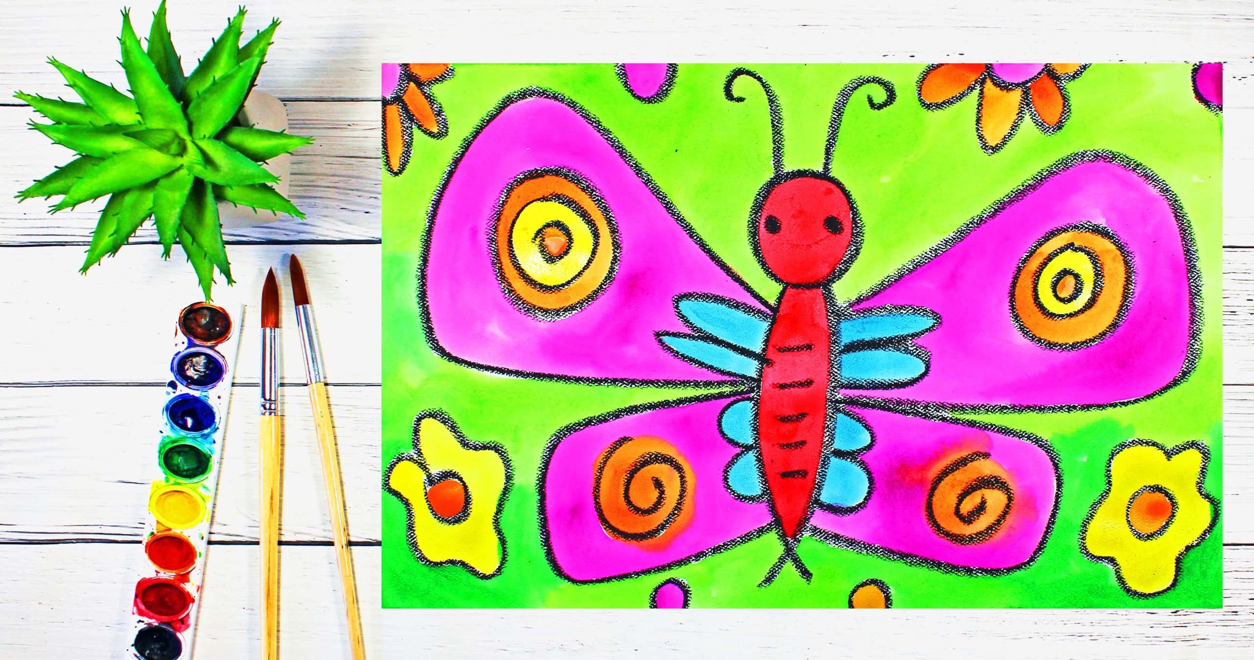 Art Class - Garden Butterfly Drawing