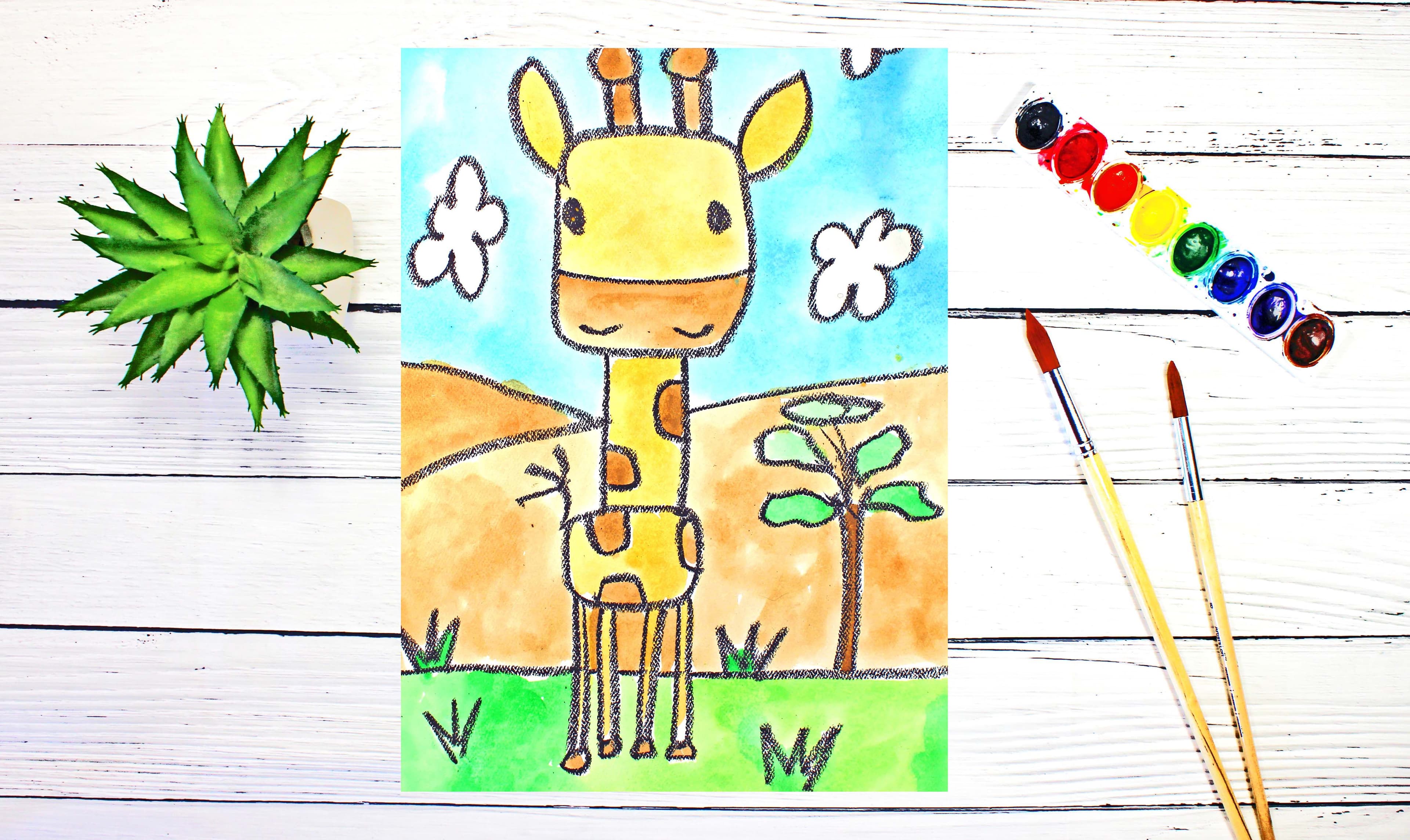 Art Class - Safari Giraffe Watercolor