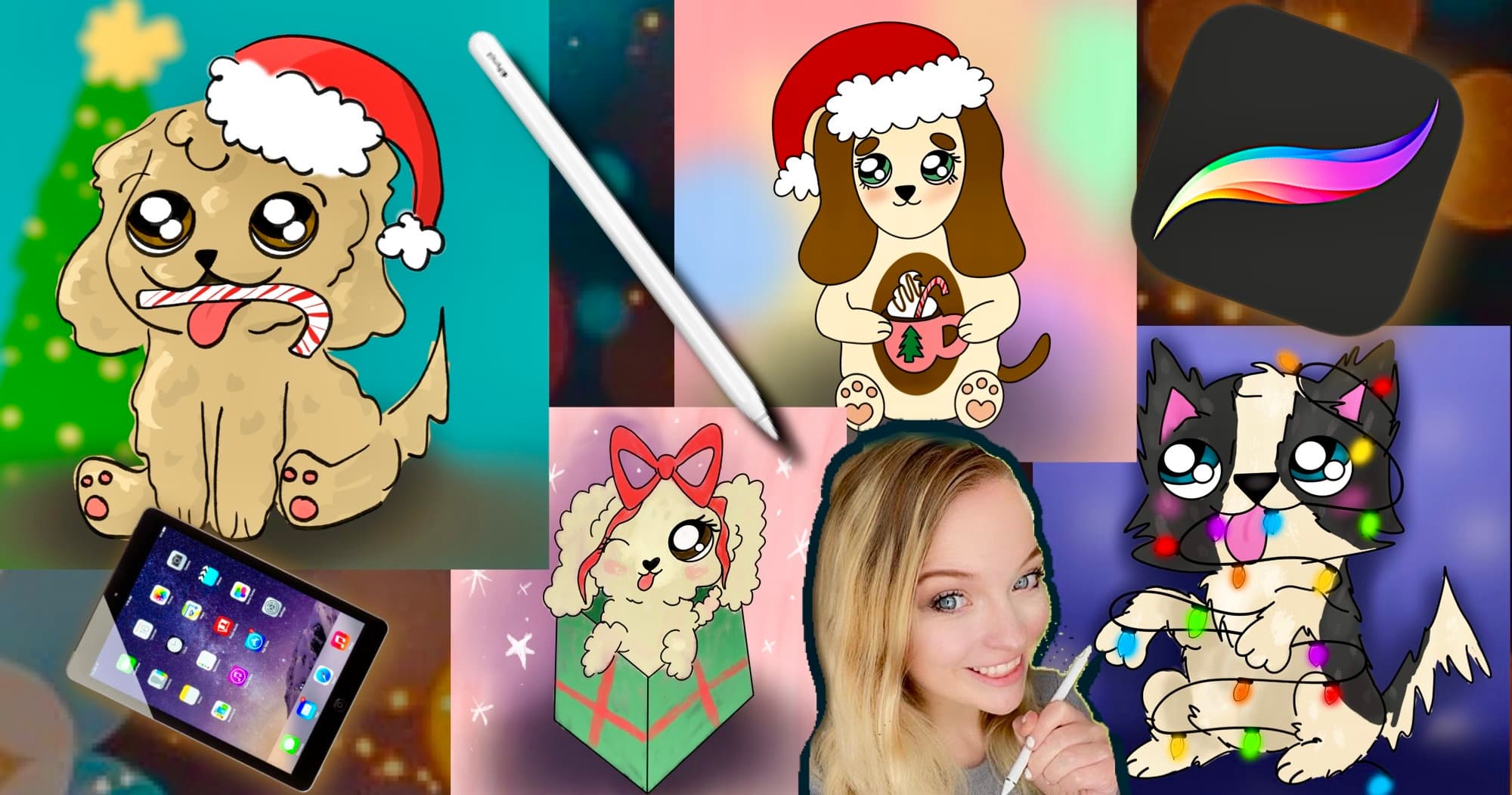 Art Class - Kawaii Xmas Pups: Procreate