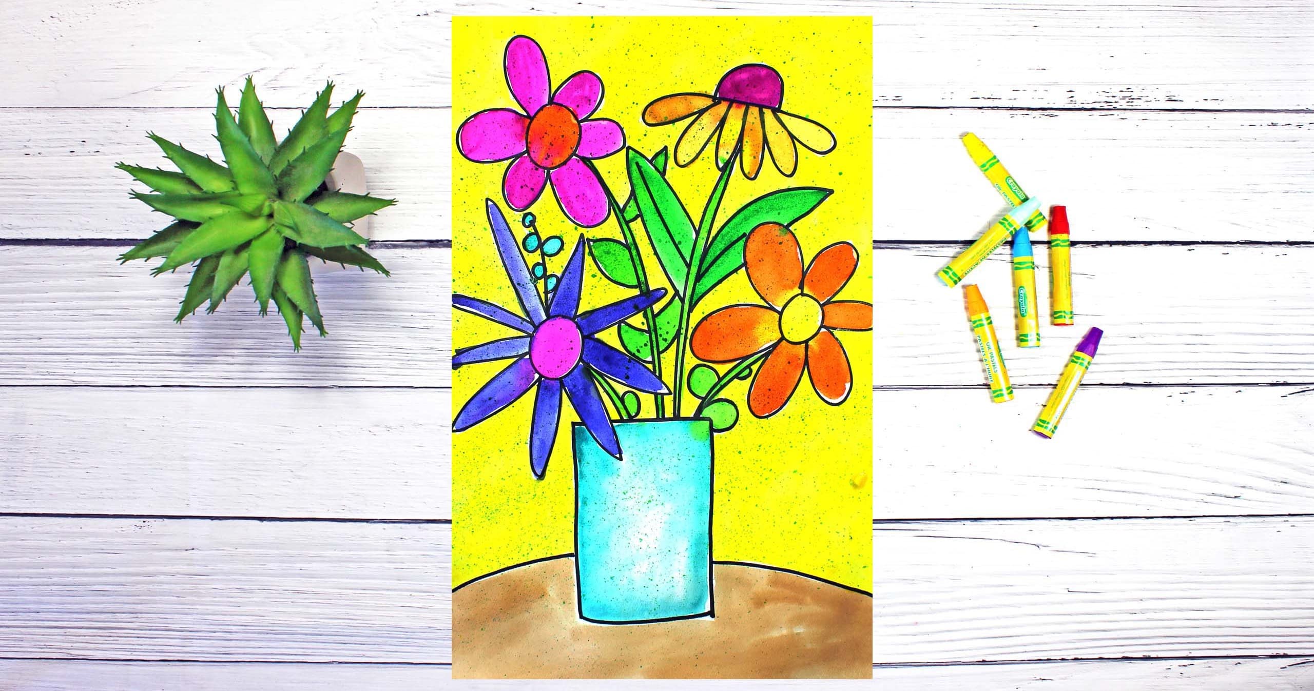 Art Class - Splatter Flowers Watercolor