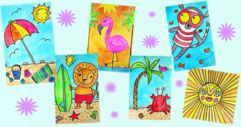 Art Class - Beachy Summer Art: 6 Designs
