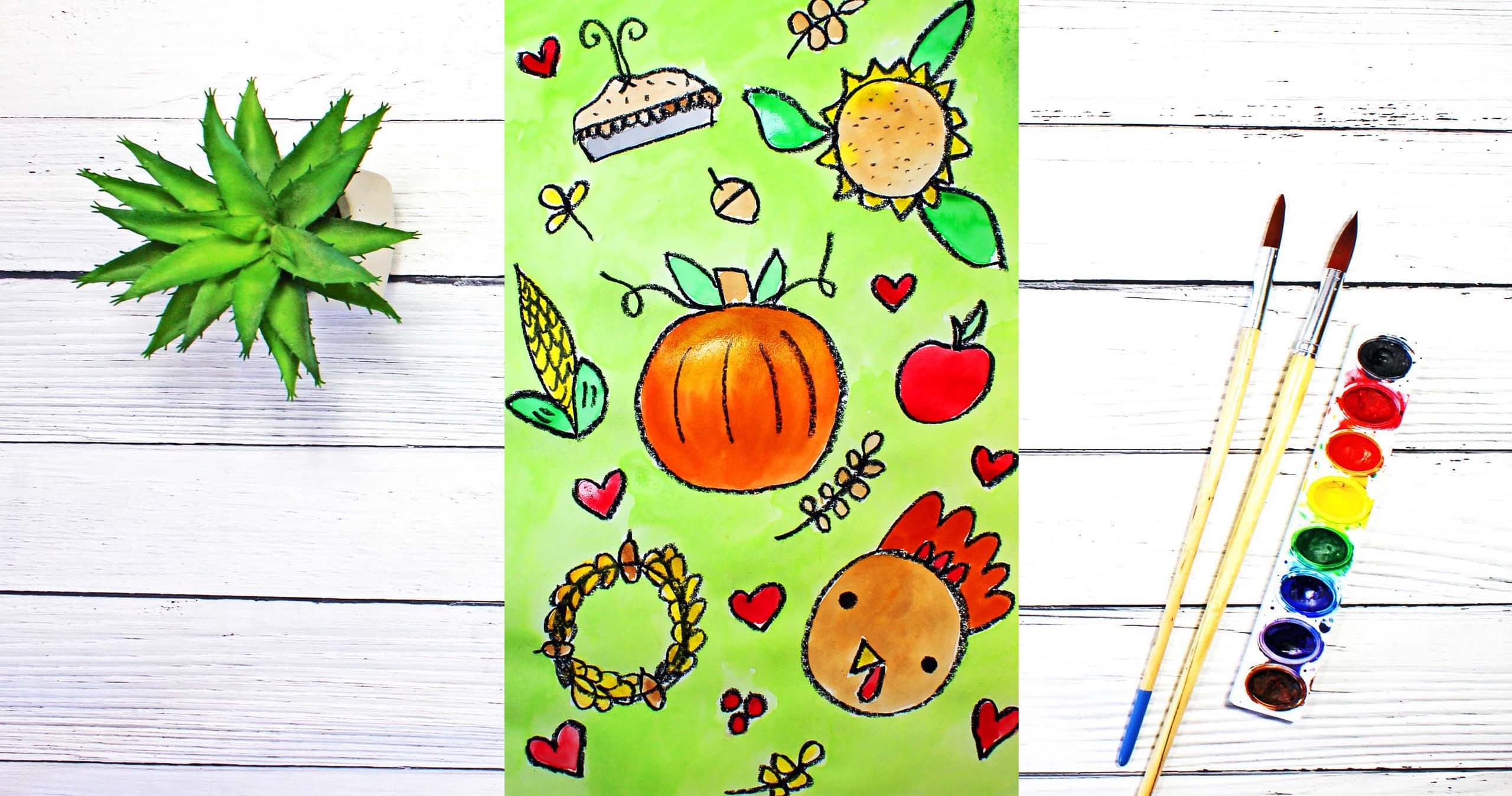 Art Class - Watercolor Fall Symbols
