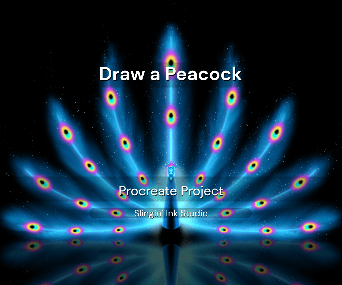 Art Class - Glowing Peacock in Procreate