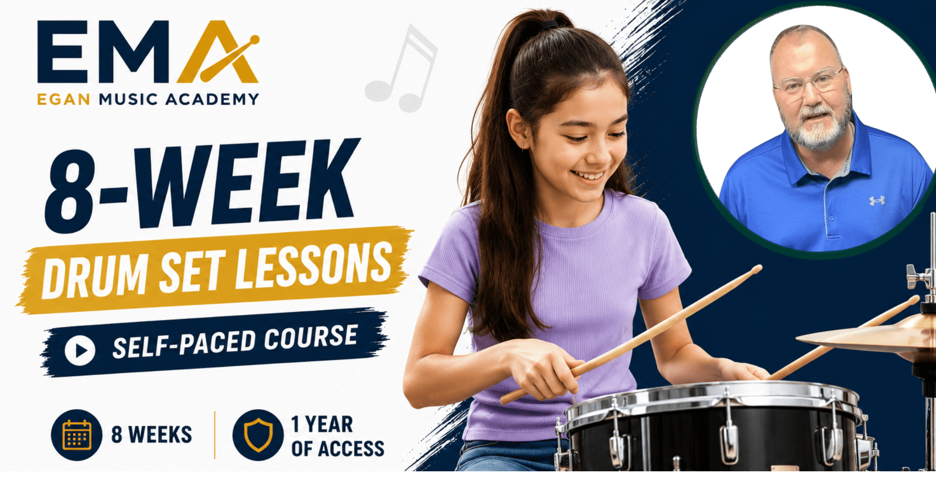 Music Class - 8-Week Drum Set: Level 1