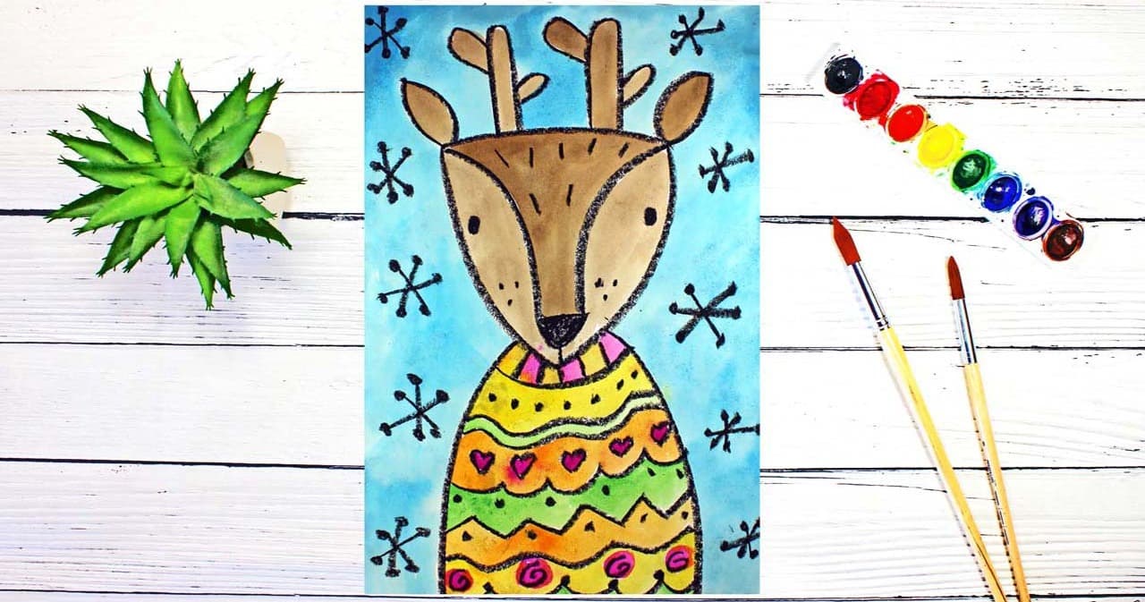 Art Class - Draw & Watercolor Reindeer