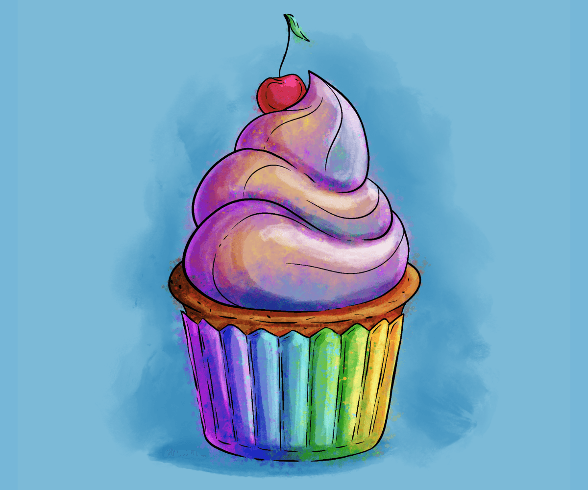 Art Class - Watercolor Cupcake Art