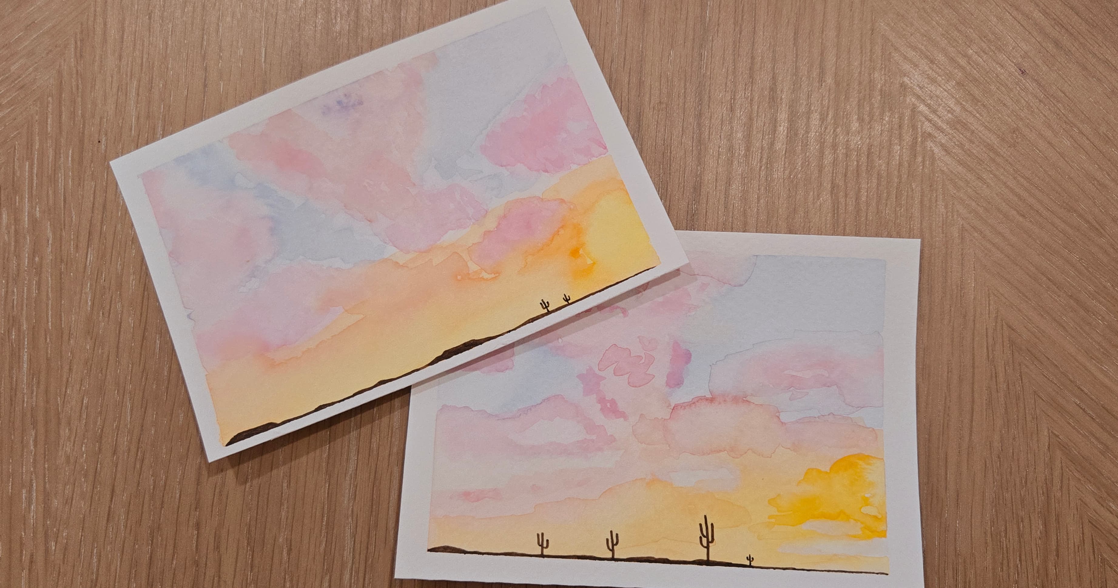 Art Class - Watercolor Sunset Painting