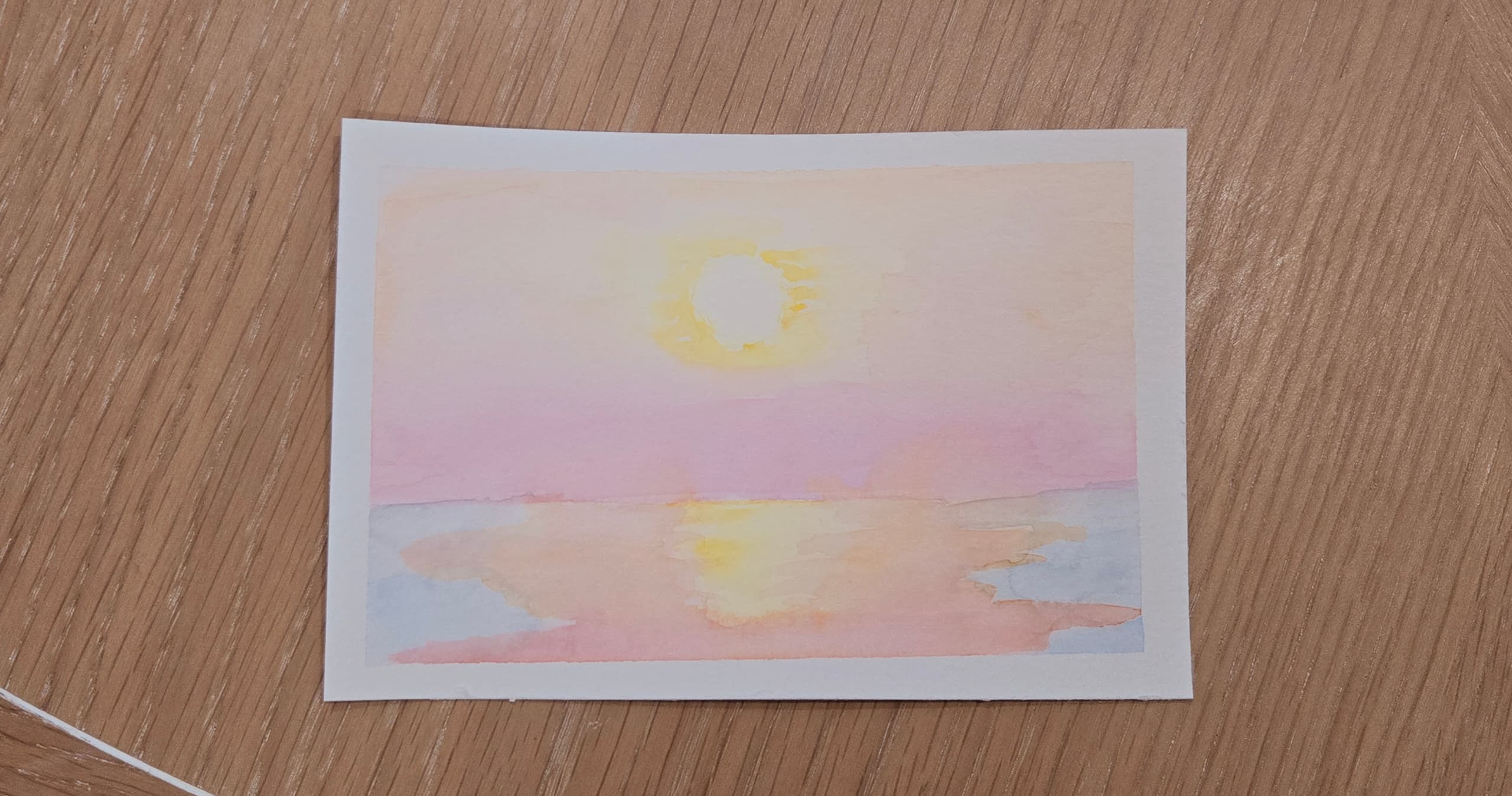 Art Class - Watercolor Ocean Sunset Art