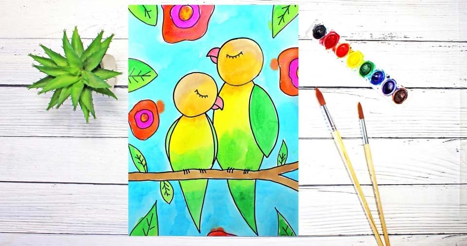 Art Class - Draw & Paint Cute Lovebirds
