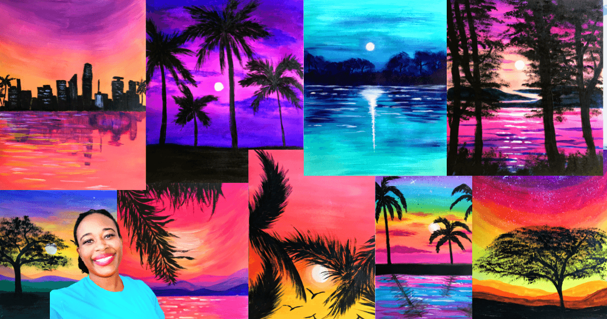 Art Class - Vibrant Acrylic Sunsets