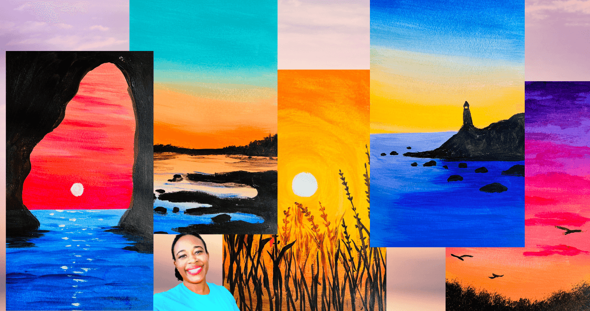 Art Class - Acrylic Sunset Silhouettes