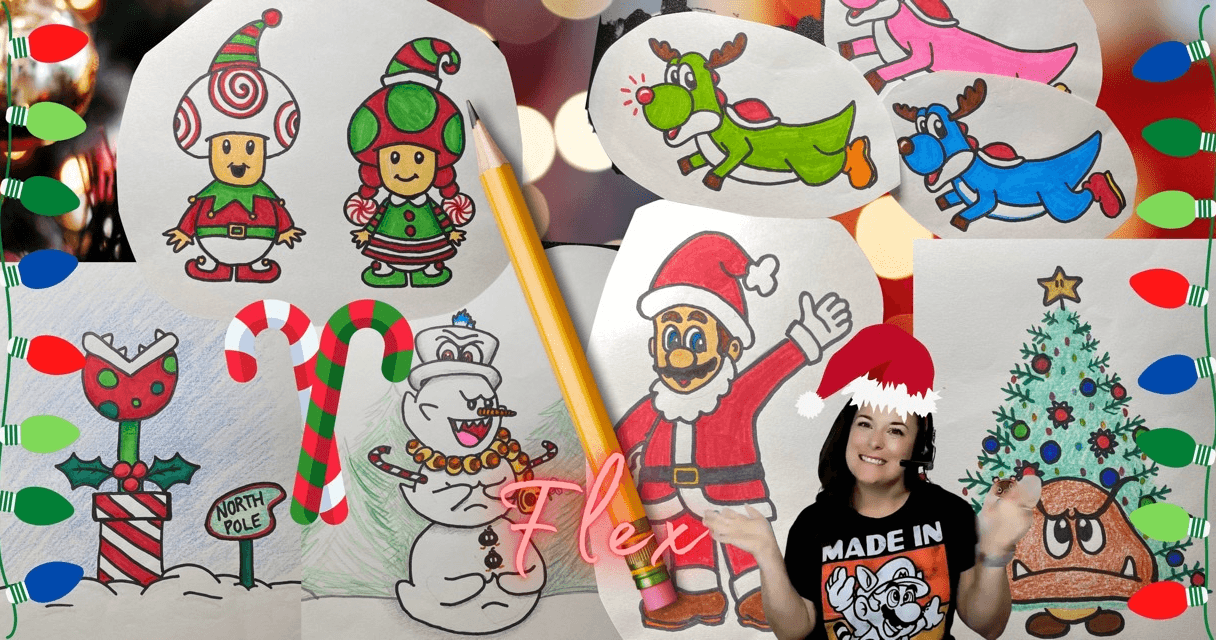 Art Class - Draw Super Mario Xmas Art