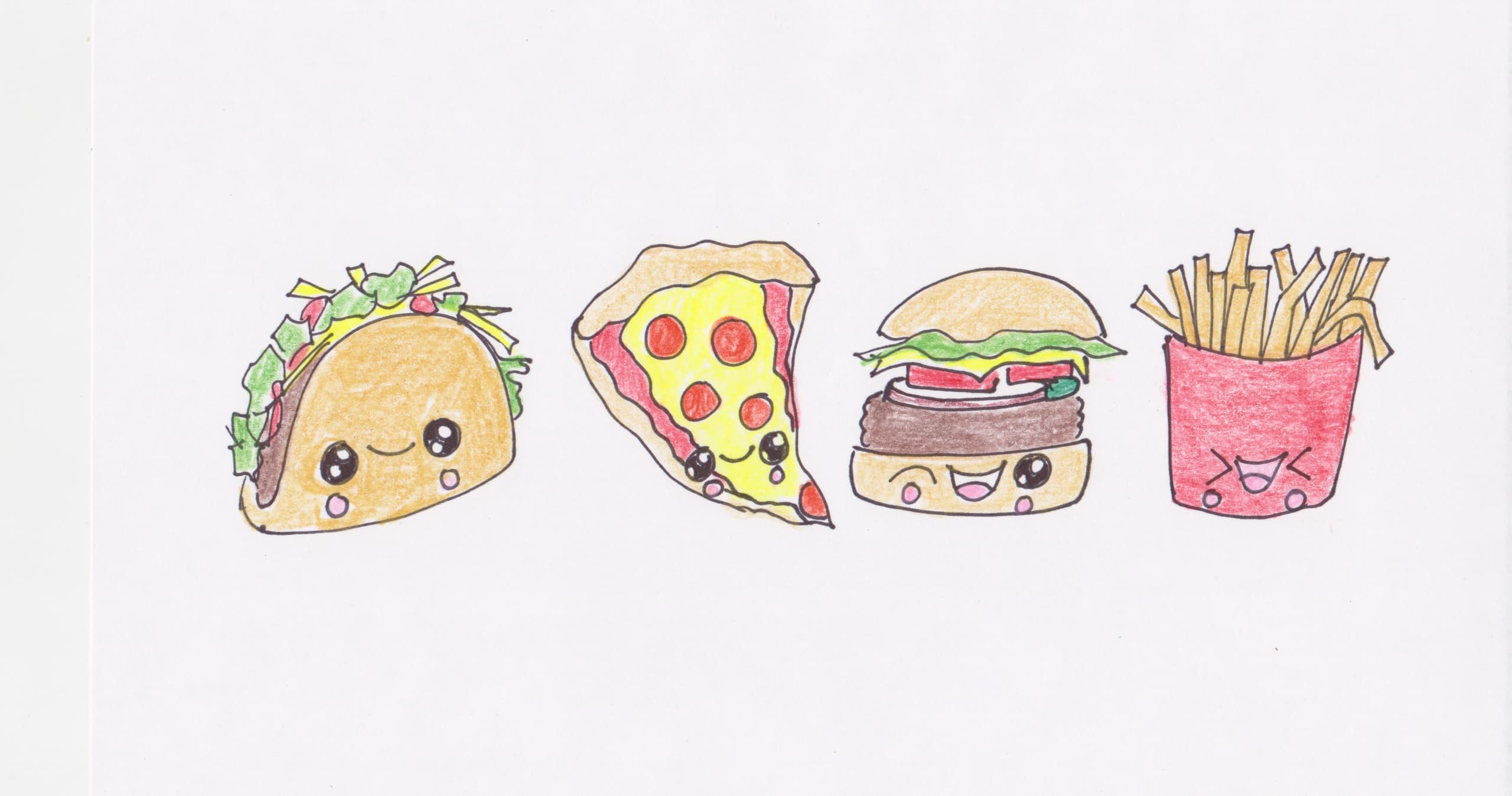 Art Class - Kawaii Fast Food Drawings