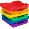 Plastic Trays Set Of 6 Grouping Colors