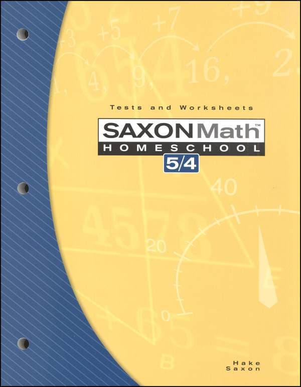 Saxon Math 5/4 Tests & Worksheets