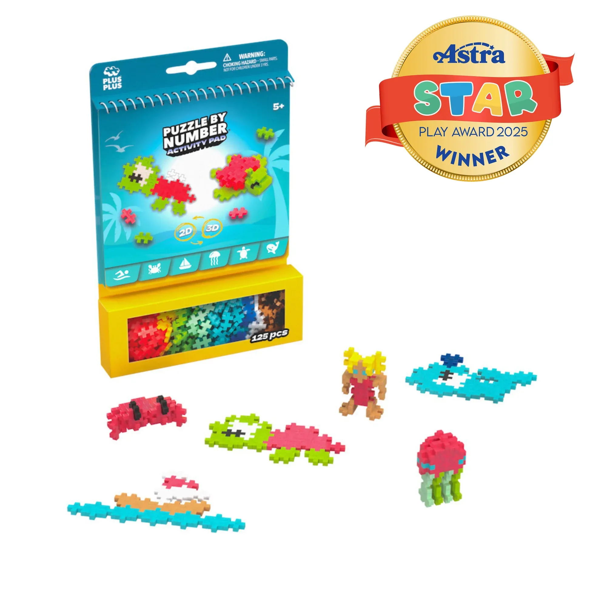 Plus-Plus Puzzle by Number Activity Pad: Ocean