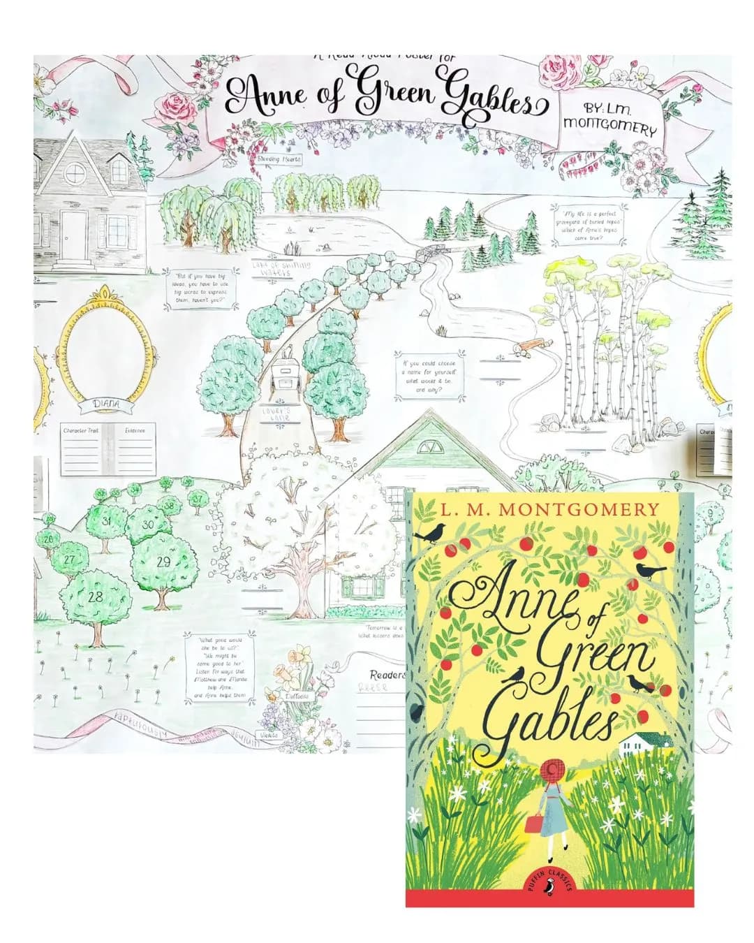 Anne of Green Gables Poster and Book Bundle