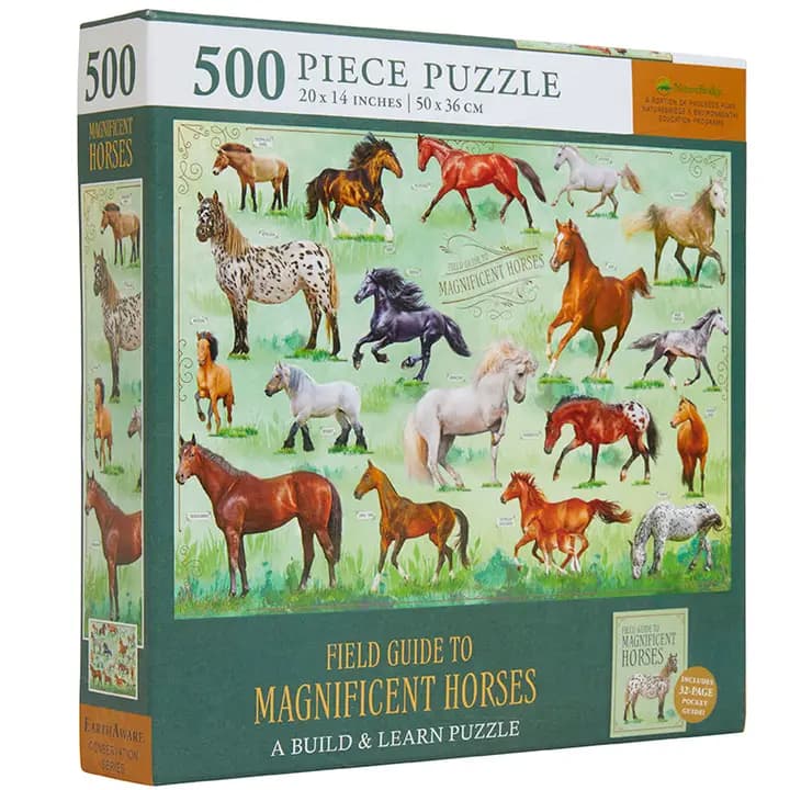 Field Guide to Magnificent Horses 500PC Puzzle