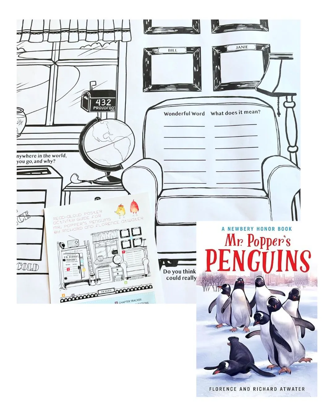 Mr. Popper’s Penguins Poster and Book Bundle