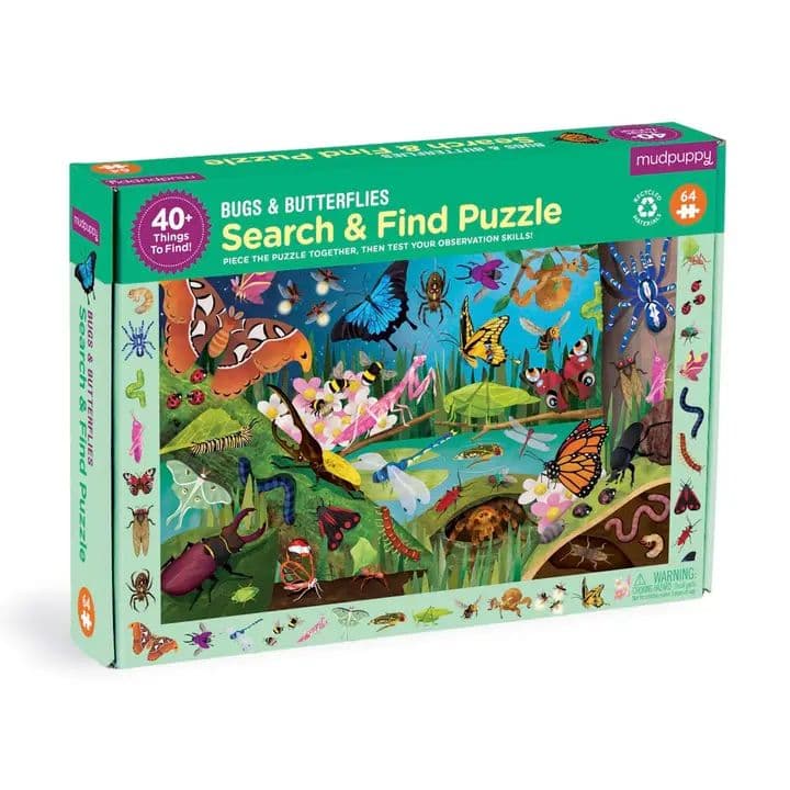 Search and Find: Bugs and Butterflies 64 Pc Puzzl