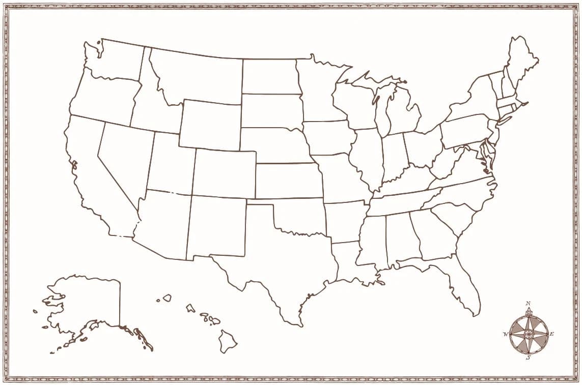 USA + Colonies Map