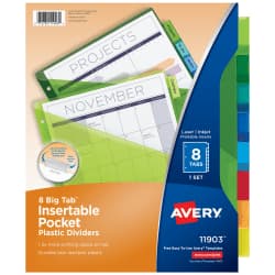 POCKET 8TAB PLASTIC
