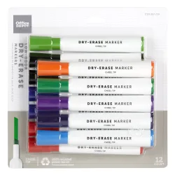 MARKERS DRY ERASE 12PK ASTD