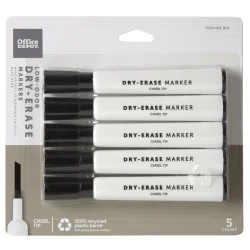 MARKER DRY ERASE 5PK BLACK