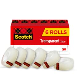 TAPE TRANS 3/4X1296 6PK CL