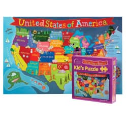 PUZZLE USA MAP 13X9 100PCS